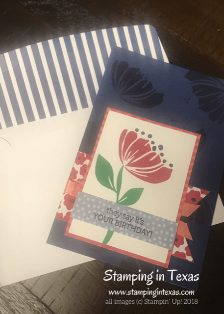 Card and Envelope make and take using the Stampin' Up! Bloom by Bloom Stamp Set. Stampin' Up! OnStage 2018